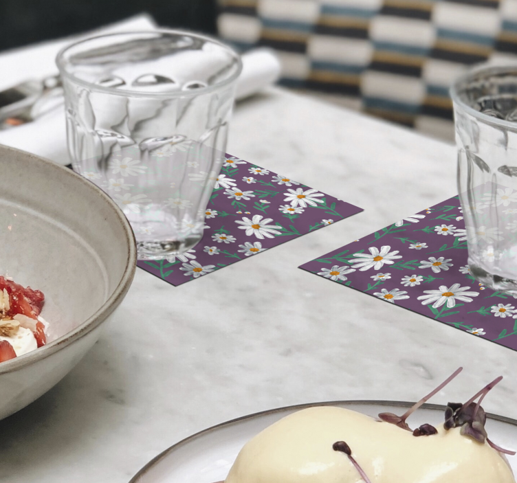 Dessous de verre motif floral violet - TenStickers