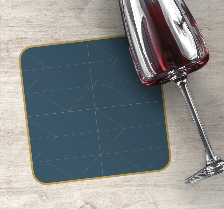 Dessous de verre motif géométrique avec bord doré - TenStickers