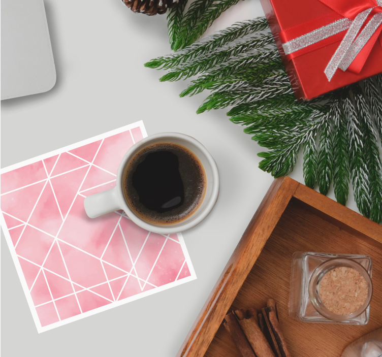 Dessous de verre motif géométrique rose - TenStickers