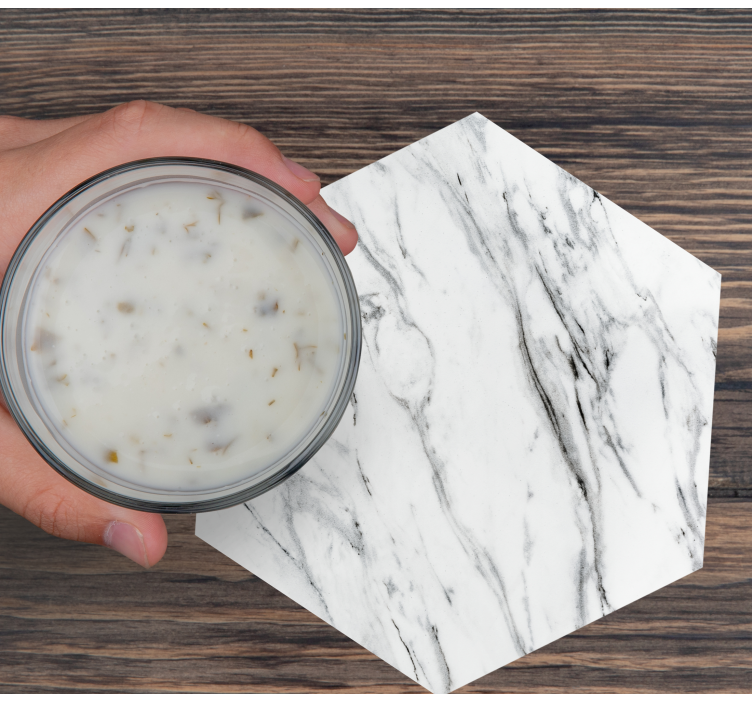 Dessous de verre motif marbre hexagonal - TenStickers