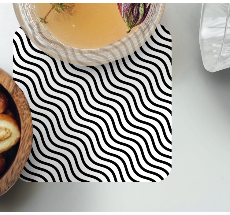 Dessous de verre motif ondulé noir - TenStickers