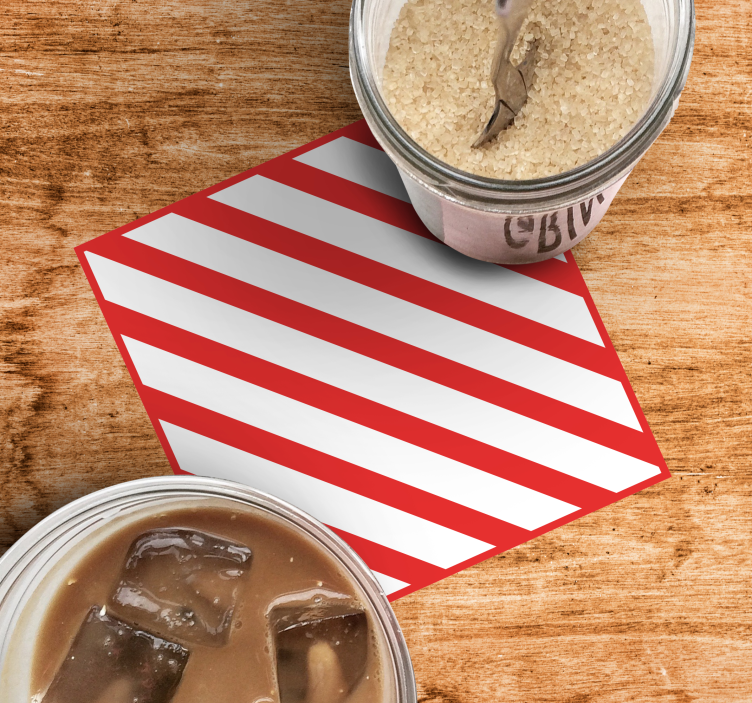 Dessous de verre motif rayé rouge - TenStickers