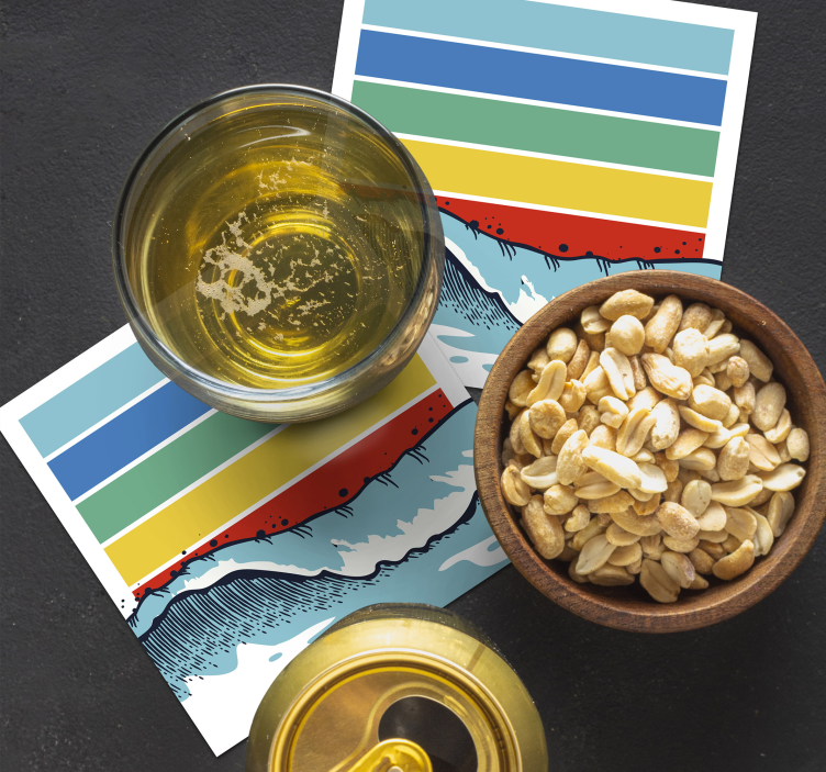 Dessous de verre motif vagues colorées - TenStickers