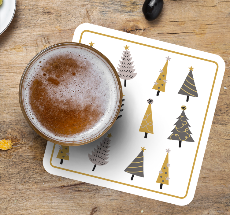Dessous de verre noël arbres de noël stylisés - TenStickers