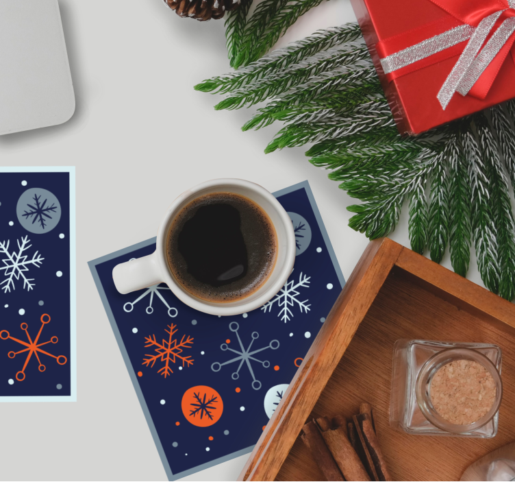 Dessous de verre noël design à motifs flocons - TenStickers