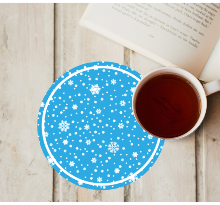 Dessous de verre noël motif flocon rond - TenStickers