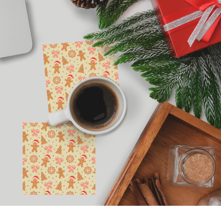Dessous de verre noël motif pain d'épice festif - TenStickers