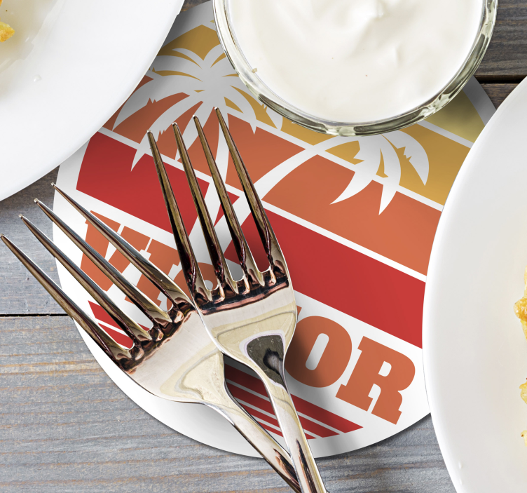 Dessous de verre personnalisable coucher de soleil tropical - TenStickers