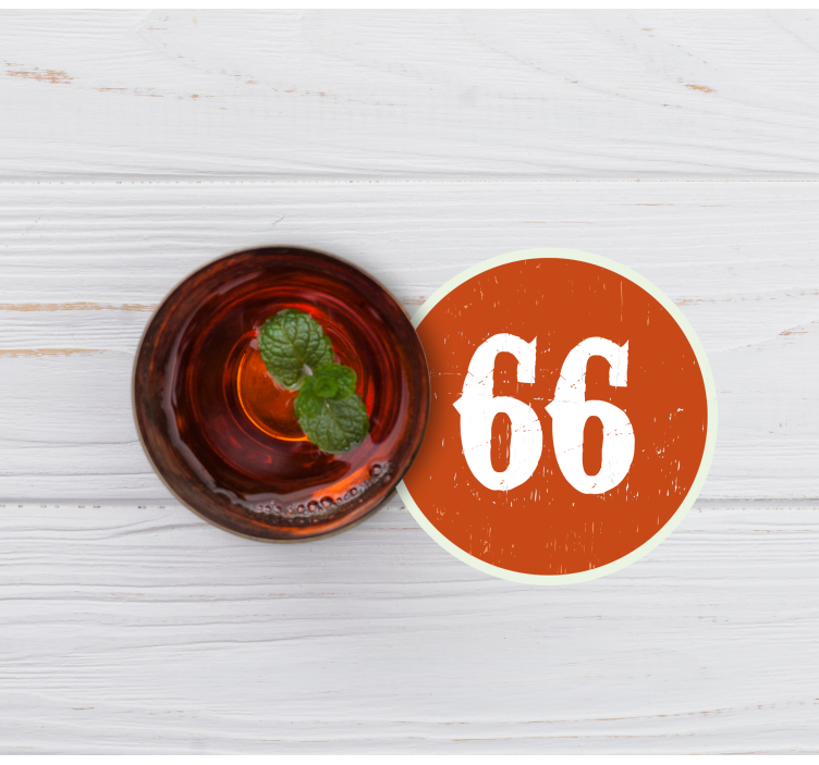 Dessous de verre personnalisable étiquette numéro circulaire - TenStickers