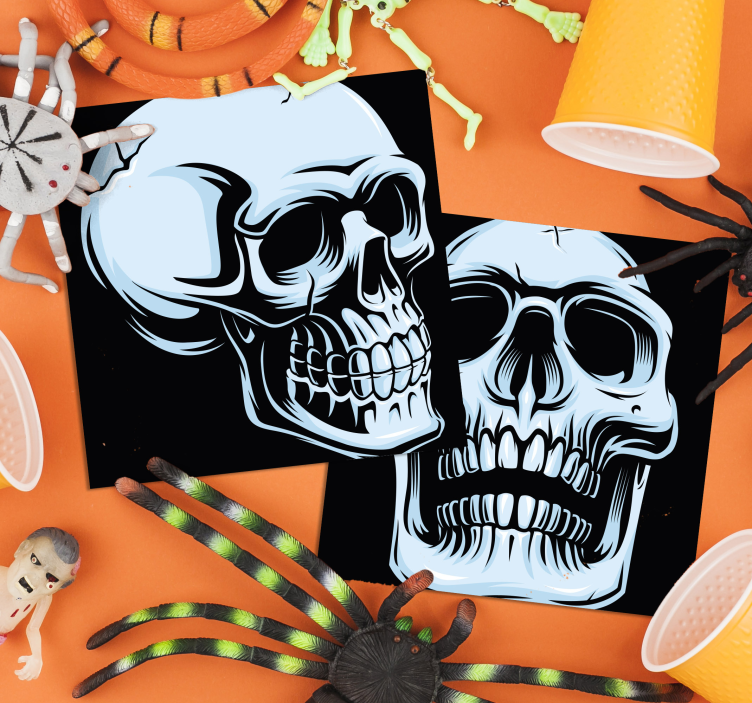 Dessous de verre Halloween Tête de mort - TenStickers