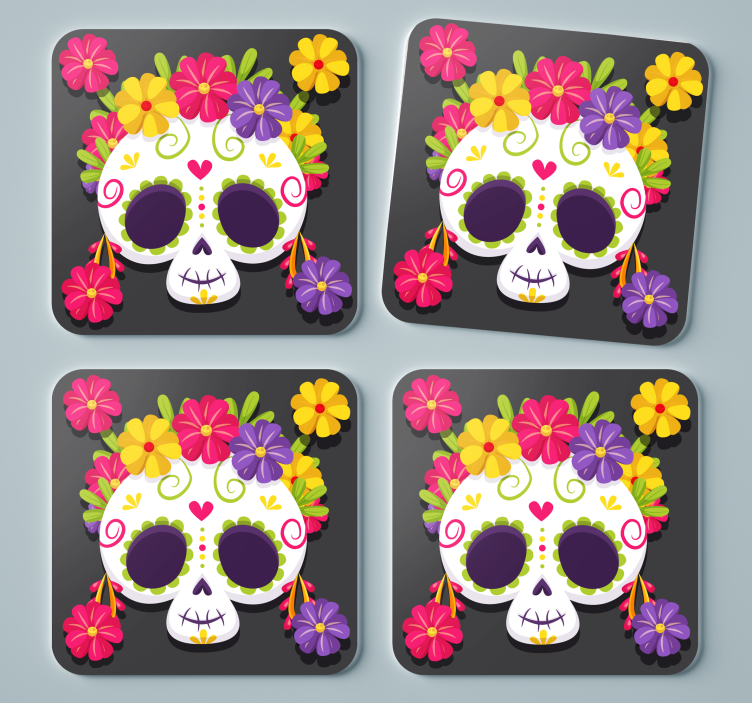dessous de verre bizarre Jour des fleurs mortes - TenStickers