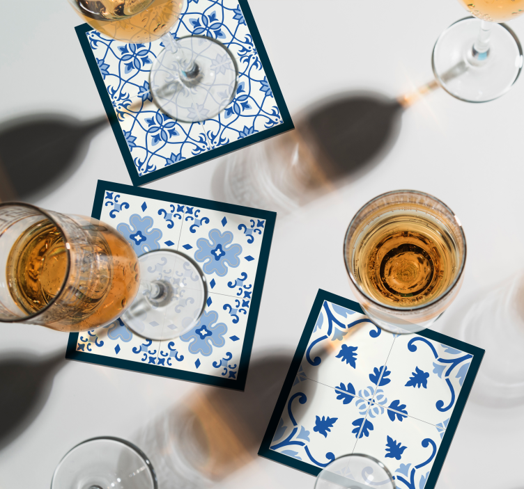 Sous-verre set carreaux arabesques - TenStickers