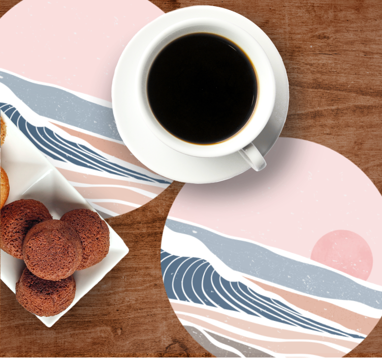 Dessous de verre vagues douces et lever de soleil - TenStickers