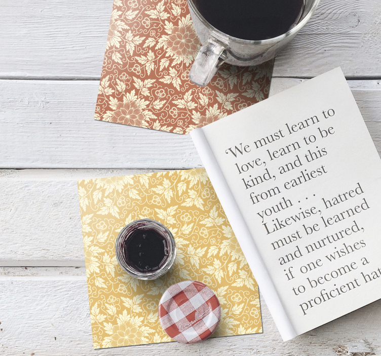 Dessous de verre vintage carreaux carrés floraux - TenStickers