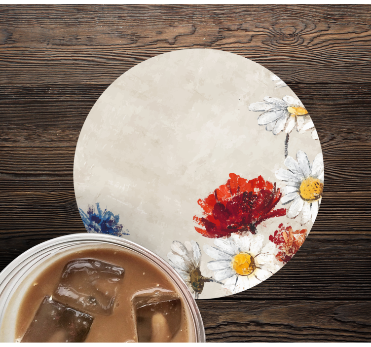 Dessous de verre vintage composition de fleurs vives - TenStickers