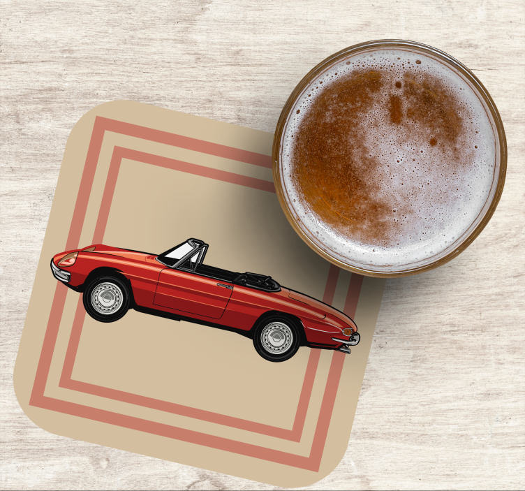Dessous de verre vintage illustration de voiture décapotable - TenStickers