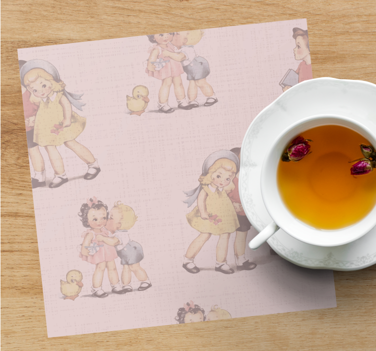 Dessous de verre vintage illustrations d'enfants ludiques - TenStickers
