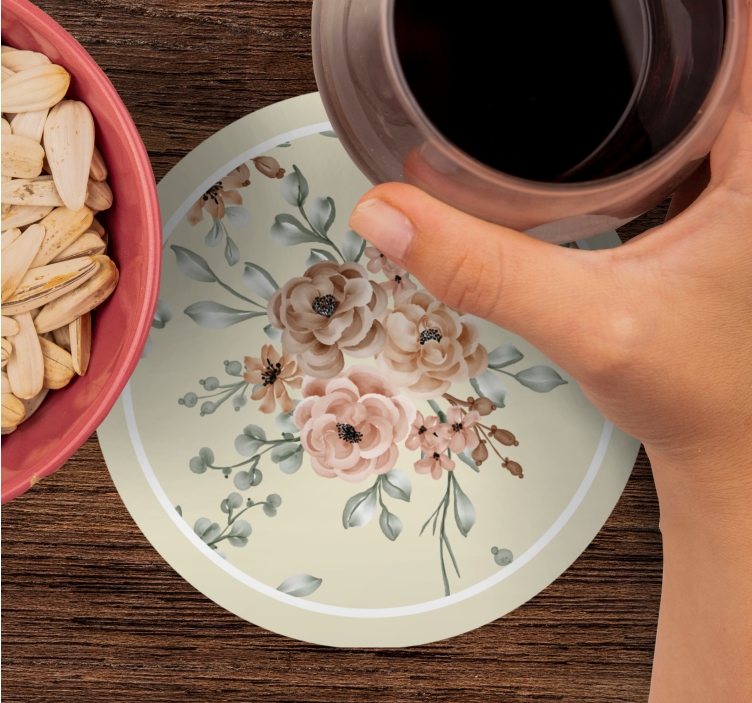 Dessous de verre vintage motif d'élégance florale - TenStickers