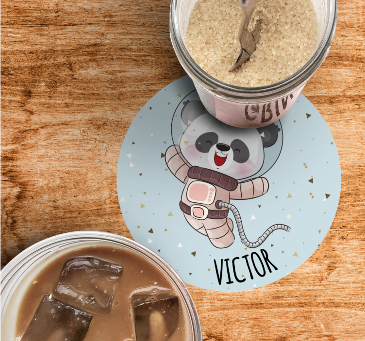 Dessous de verre vintage panda astronaute joyeux - TenStickers