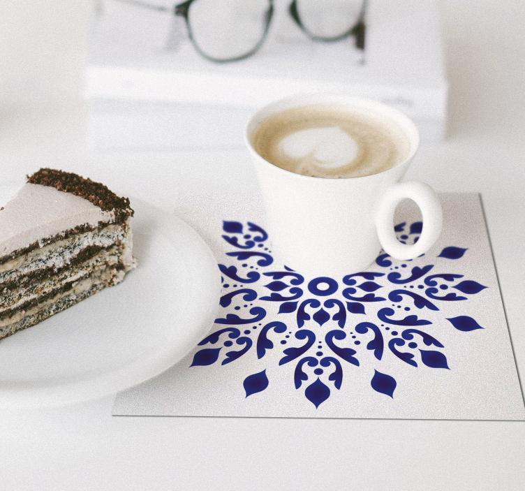 Dessous de verre bleu rond classique - TenStickers