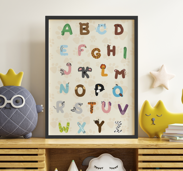 Poster chambre enfant alphabet animalier - TenStickers