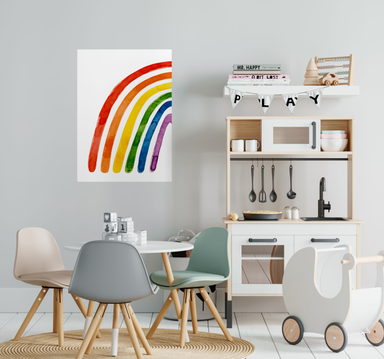 Poster arc-en-ciel aquarelle - TenStickers
