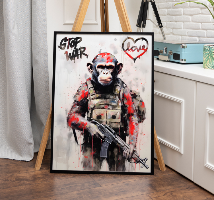 Poster art singe soldat style urbain - TenStickers