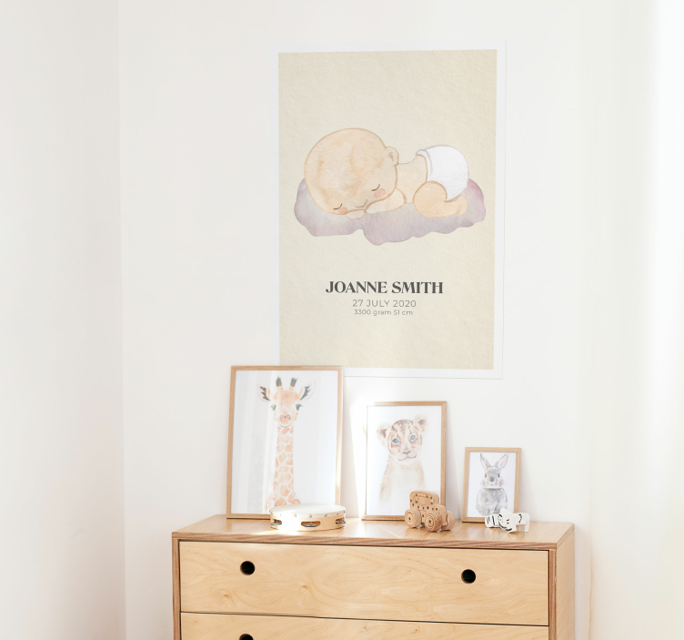 Poster chambre enfant bébé né amour - TenStickers