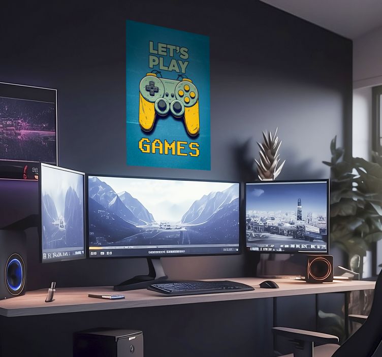 Poster chambre ado jouons aux jeux ! - TenStickers