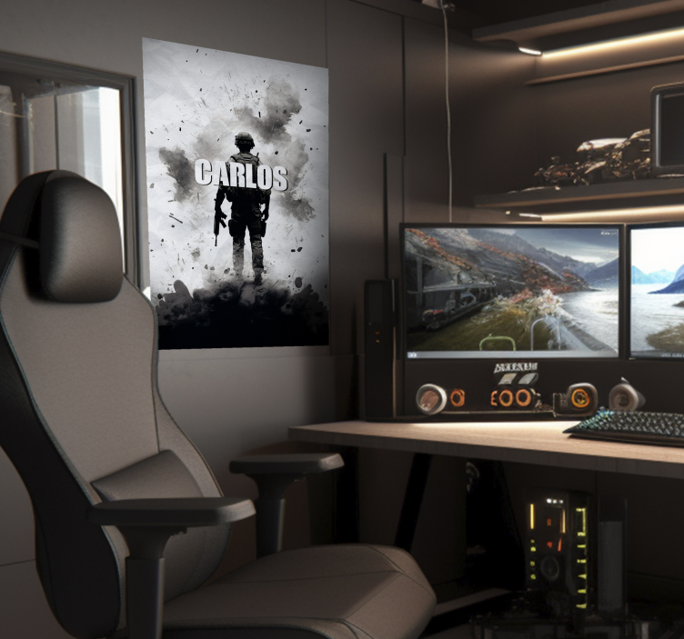 Poster chambre ado nom soldat de guerre - TenStickers