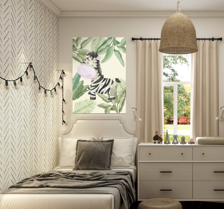 Poster dessin zèbre dans la jungle - TenStickers