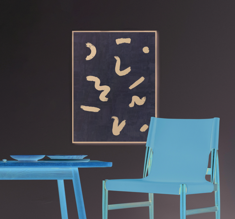 Poster nordique formes de pinceau en noir - TenStickers