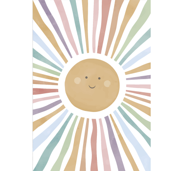 Poster chambre enfant soleil heureux - TenStickers