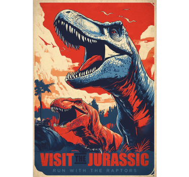 Poster dinosaure visiter le jurassique - TenStickers