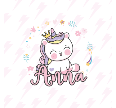 Poster chambre enfant licorne bébé mignonne - TenStickers
