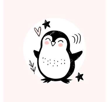 Poster chambre enfant dessin mignon de pingouin bébé - TenStickers
