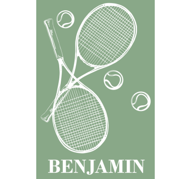 Poster chambre enfant tennis personnalisé - TenStickers