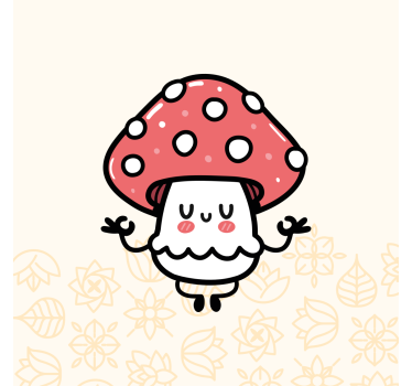 Poster chambre enfant champignon mignon et joyeux - TenStickers