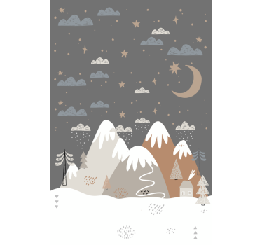 Poster chambre enfant montagnes - TenStickers