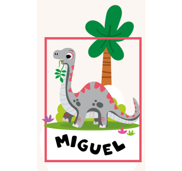 Poster chambre enfant dinosaure gris à long cou - TenStickers