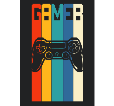 Poster mural gamer manette coloré - TenStickers