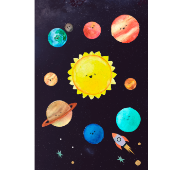 Poster mural système solaire pour enfants - TenStickers