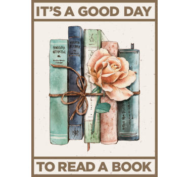 Poster mural motif livres style aquarelle - TenStickers