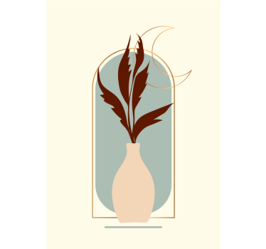 Poster mural dessin plante style boho - TenStickers