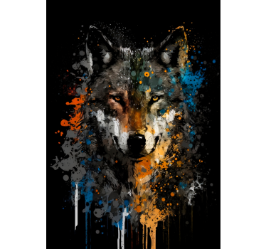 Poster tendance d'un loup peint - TenStickers