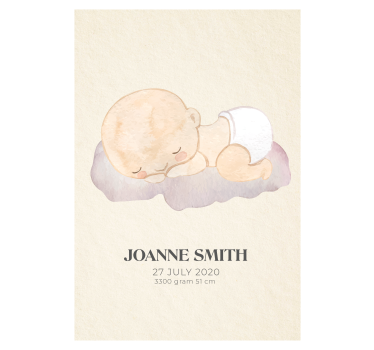Poster chambre enfant bébé né amour - TenStickers