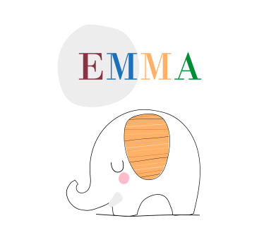 Poster chambre enfant bébé éléphant personnalisé - TenStickers
