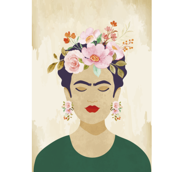 Poster art femme avec des fleurs - TenStickers