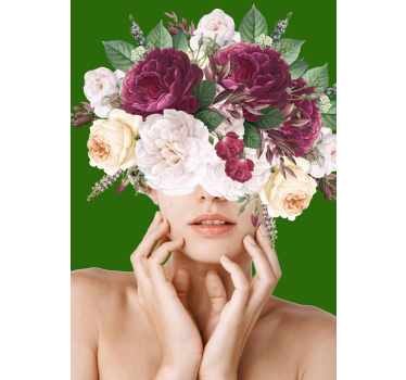 Poster portrait femme floral - TenStickers