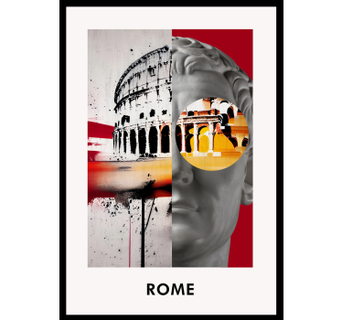 Poster salon collage de Rome - TenStickers